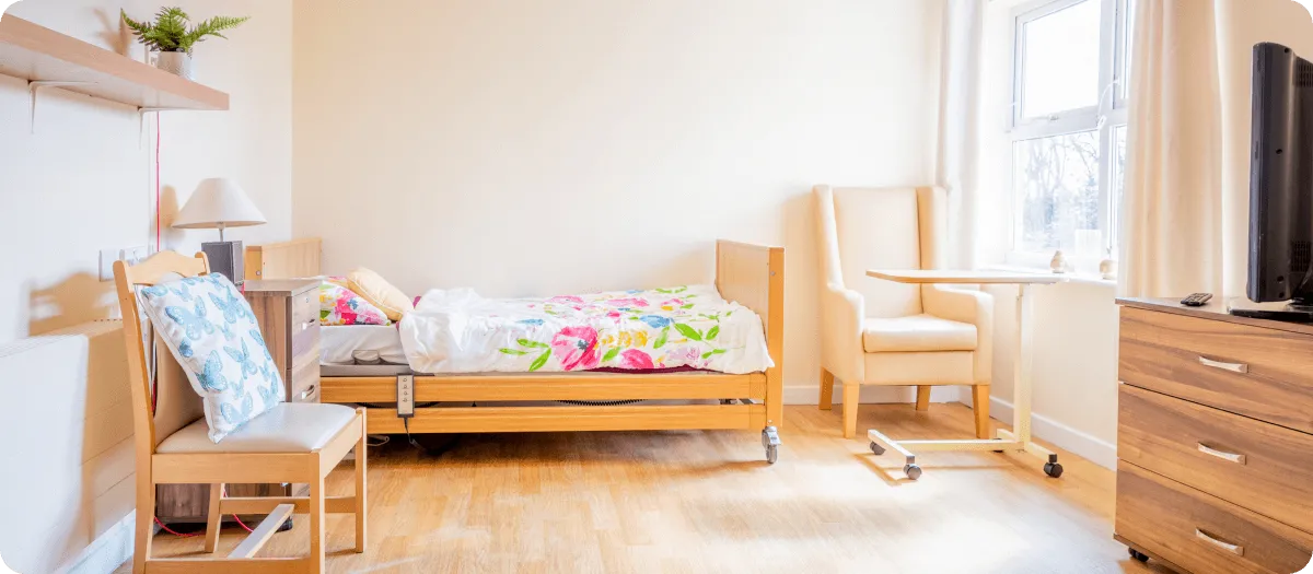 Furnished room at a care home - Maven Healthcare