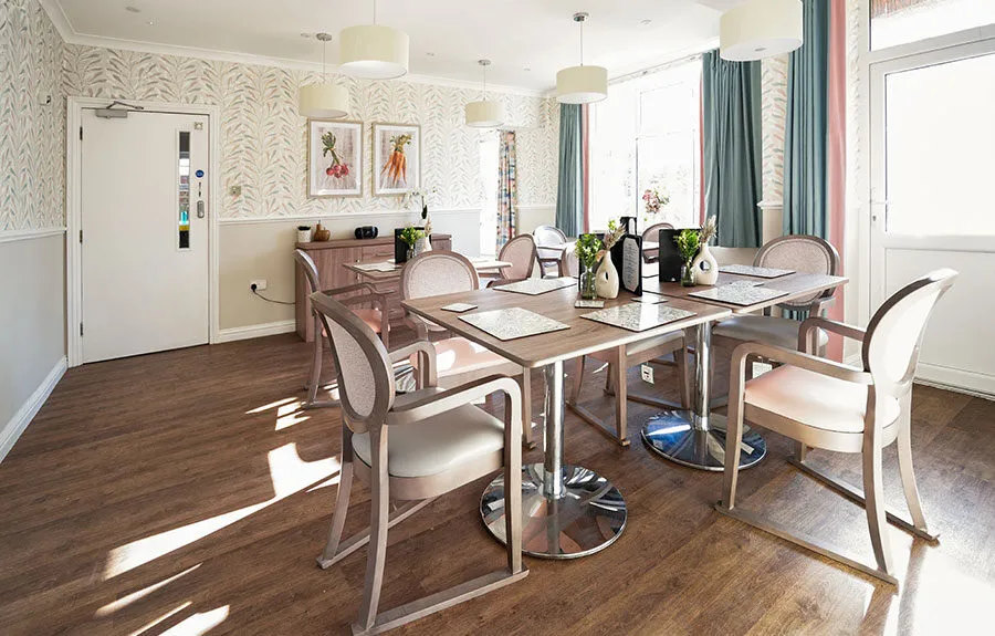 The dining room area at Bon Accord care home in Hove - Maven Healthcare