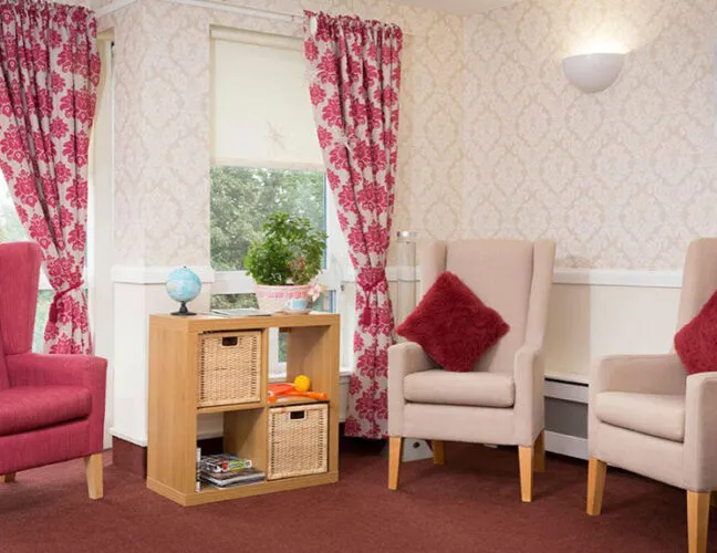 The sitting area in Clarence Court care home - Maven Healthcare