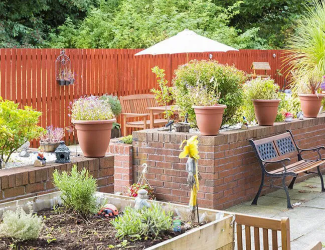 The outside exercise area at Clyde Court care home in Clydebank - Maven Healthcare