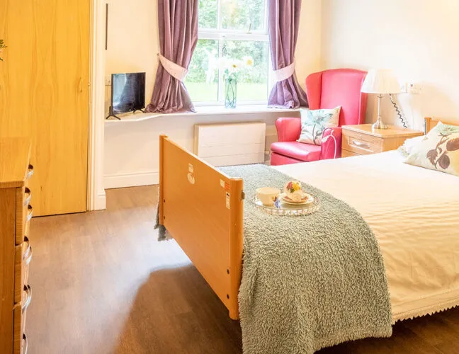 A bedroom at Cypress Court care home in Crewe - Maven Healthcare