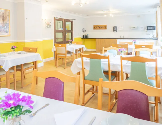 The lunch room at Cypress Court care home in Crewe - Maven Healthcare