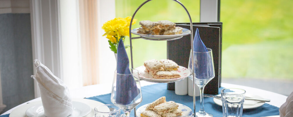 Afternoon tea table at St Oswalds - Maven Healthcare